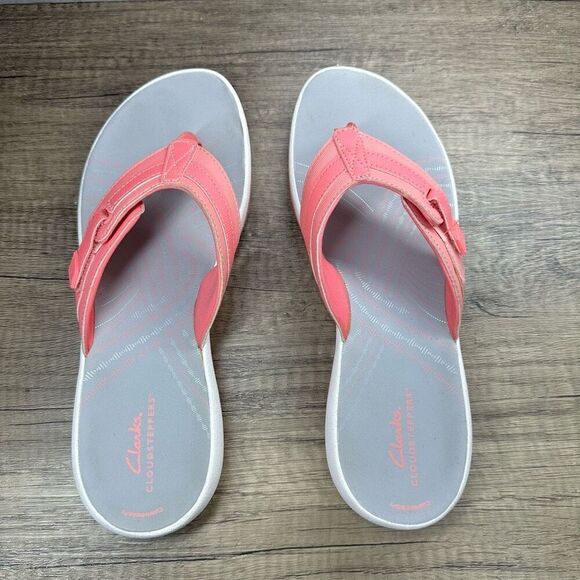 Clark’s Cloudsteppers~Women’s~Breeze Sea Flip Flop/Thongs~Pink~Size 11M - Picture 6 of 9
